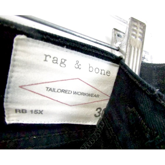 Rag & Bone Waxed Tailored Workwear Coated  Skinny Button Fly Straight Leg - Picture 3 of 8